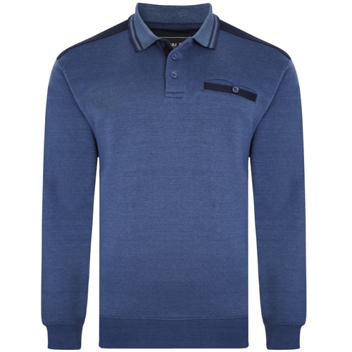 KAM Polo-Pullover mit gespitztem Kragen, Marineblau